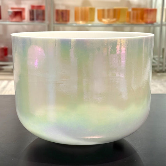 10" A+45 Mother Of Platinum Frosted Inside 147021 Crystal Tones® Alchemy Crystal Singing Bowl - Sacred Sound of the Soul