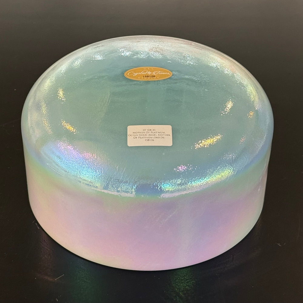 10" D-35 Mother Of Platinum, Ocean Gold (Base), Mother Of Platinum (Inside) 158126 Crystal Tones® Alchemy Crystal Singing Bowl - Sacred Sound of the Soul