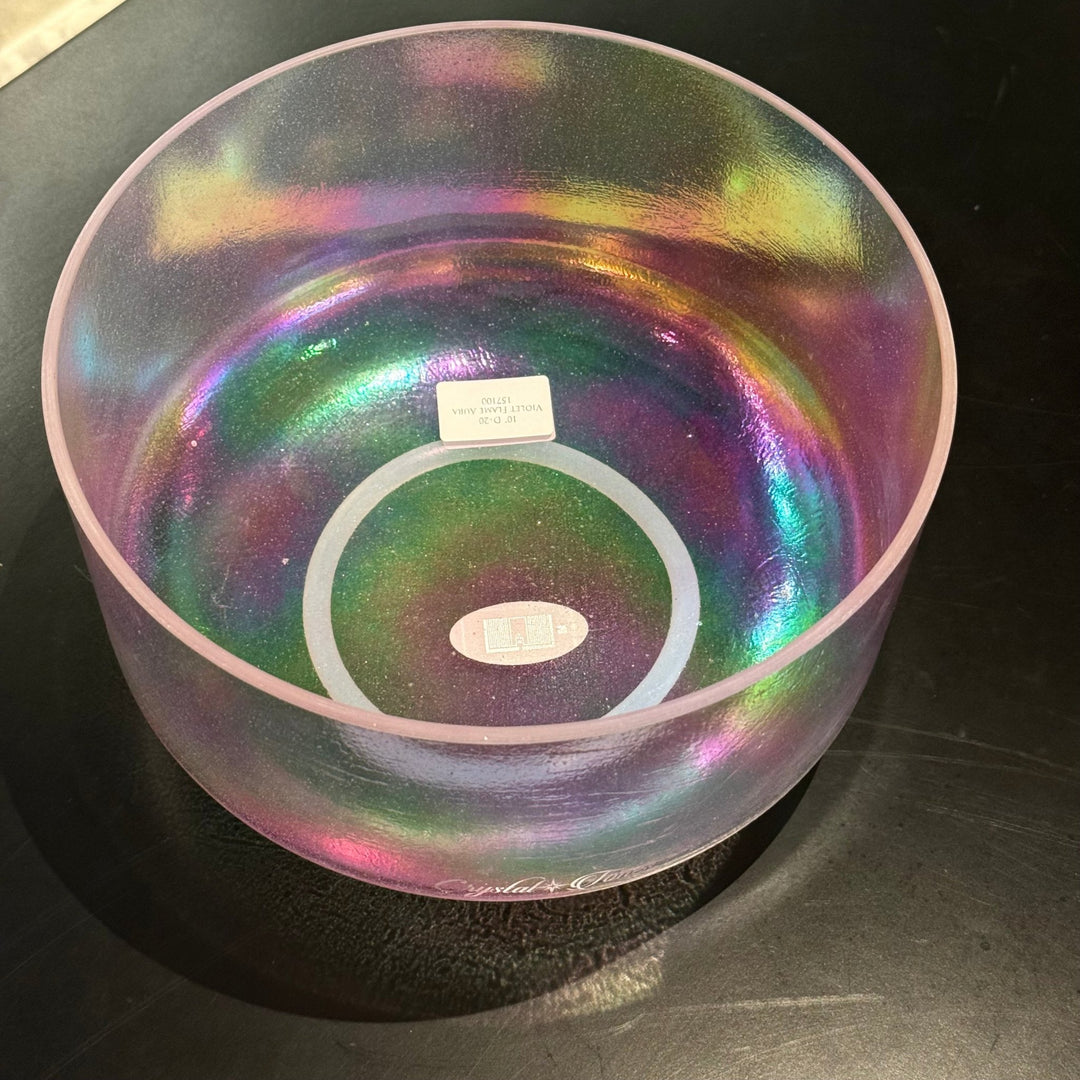 10" D+20 Violet Flame Aura 157100 Crystal Tones® Alchemy Crystal Singing Bowl - Sacred Sound of the Soul