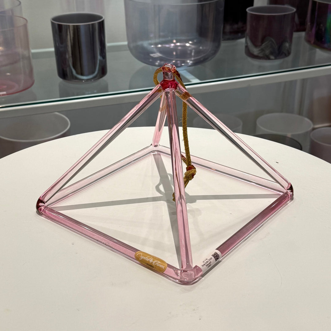 10" F-30 Pink Aura Gold 150869 Crystal Tones® Alchemy Crystal Singing Pyramid - Sacred Sound of the Soul