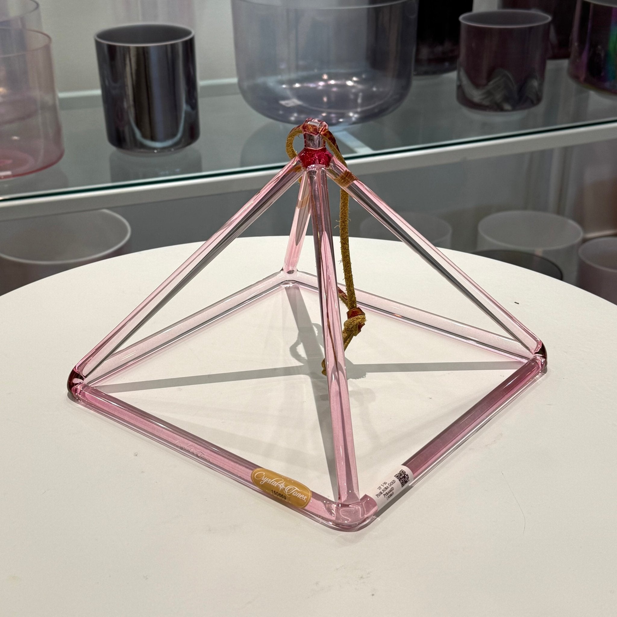 10" F-30 Pink Aura Gold 150869 Crystal Tones® Alchemy Crystal Singing Pyramid - Sacred Sound of the Soul