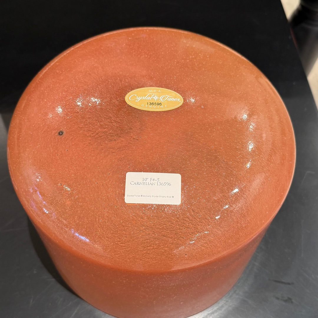10" F+5 Carnelian 136596 Crystal Tones® Alchemy Crystal Singing Bowl - Sacred Sound of the Soul