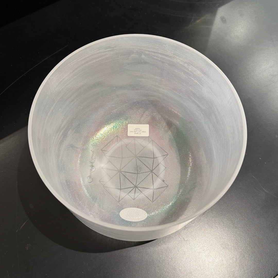 10" G+25 Great Salt Lake Salt, Platinum 143210 Crystal Tones® Alchemy Crystal Singing Bowl - Sacred Sound of the Soul