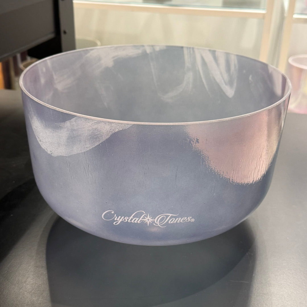 12" D+20 Azeztulite Violet Aura Gold Frosted Inside 134875 Crystal Tones® Alchemy Crystal Singing Bowl - Sacred Sound of the Soul