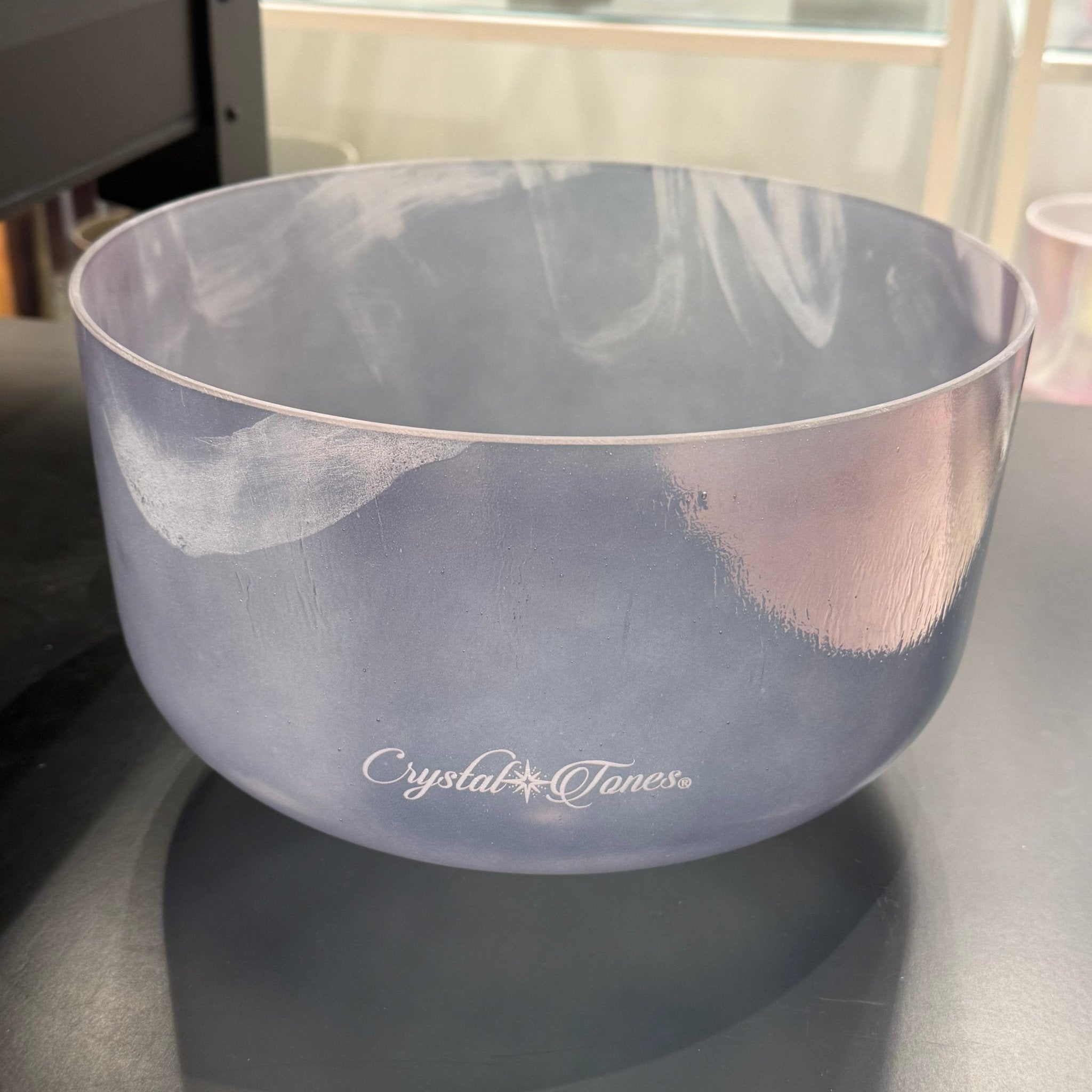 12" D+20 Azeztulite Violet Aura Gold Frosted Inside 134875 Crystal Tones® Alchemy Crystal Singing Bowl - Sacred Sound of the Soul