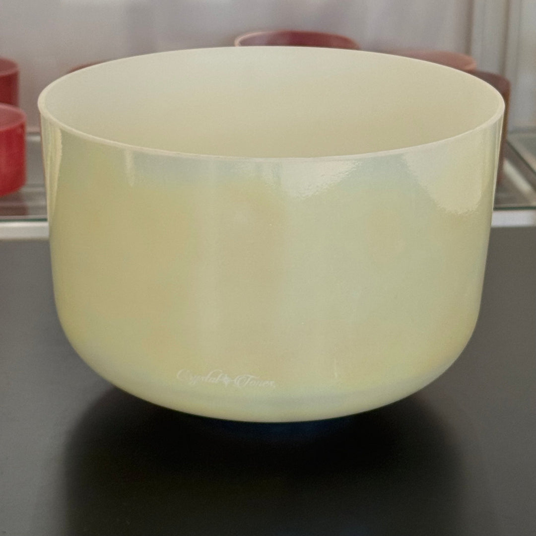 12" E+15 Lemon Angel Gold, Frosted Rim Inside 155511 Crystal Tones® Alchemy Crystal Singing Bowl - Sacred Sound of the Soul