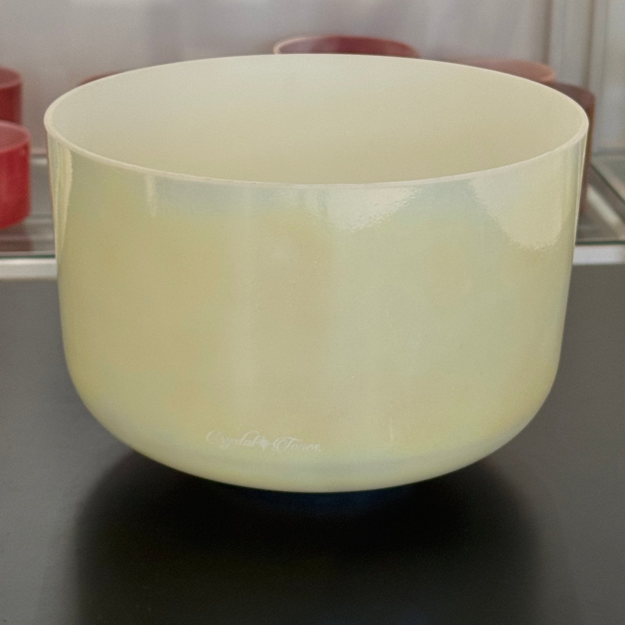 12" E+15 Lemon Angel Gold, Frosted Rim Inside 155511 Crystal Tones® Alchemy Crystal Singing Bowl - Sacred Sound of the Soul