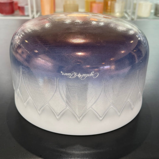 12" G+15 White Light Angel Gold, Violet Ocean Gold (Base), W/ Intricate Etched Lotus Flower, Frosted Rim, Frosted Inside 158171 Crystal Tones® Alchemy Crystal Singing Bowl - Sacred Sound of the Soul
