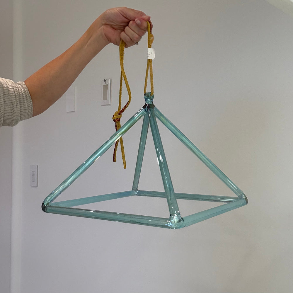 12" C#-5 Aqua Aura Gold 162201 Crystal Tones® Alchemy Crystal Singing Pyramid
