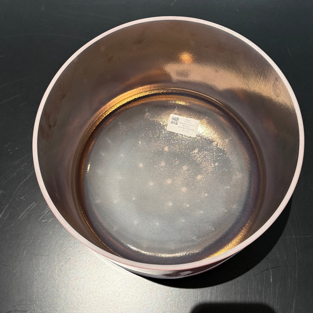 9" C-15 Rhodochrosite, Tibetan Quartz Copper (Inside) 153403 Crystal Tones® Alchemy Crystal Singing Bowl