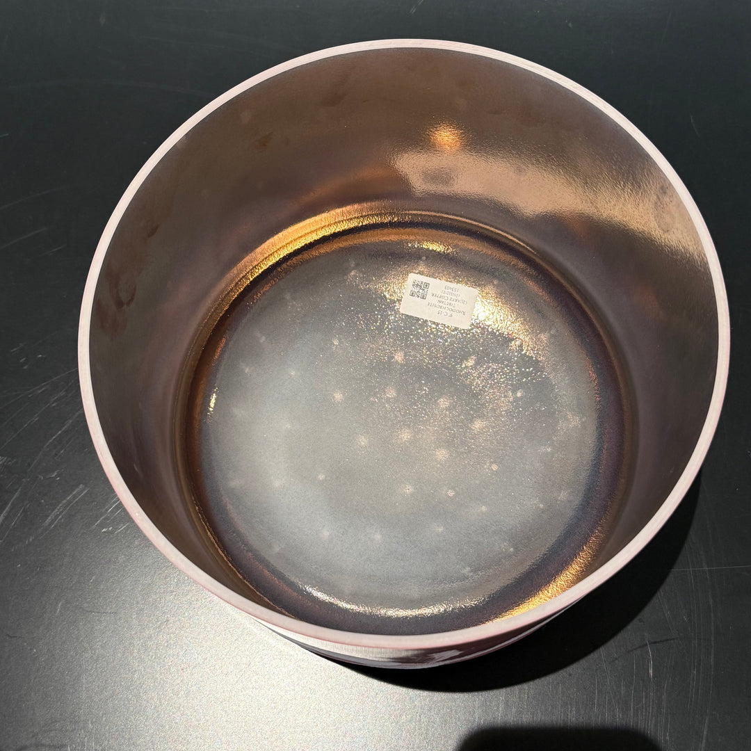 9" C-15 Rhodochrosite, Tibetan Quartz Copper (Inside) 153403 Crystal Tones® Alchemy Crystal Singing Bowl