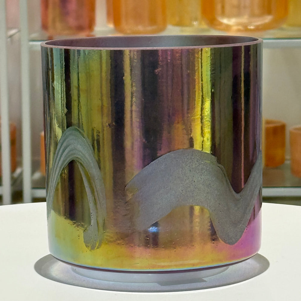 7" F#-35 Pink Tourmaline, Platinum 158418 Crystal Tones® Alchemy Crystal Singing Bowl