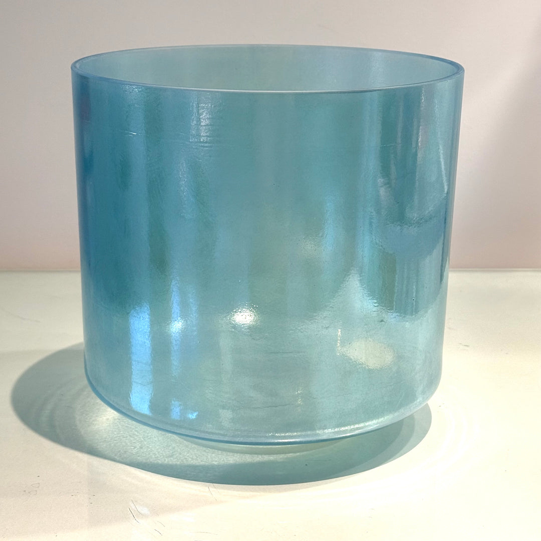 8" F-5 Dead Sea Salt, Aqua Aura Gold Bowl 114895 Crystal Tones®