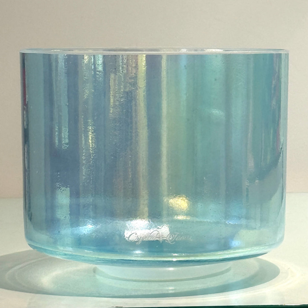 8" F+5 Aqua Aura Gold 158830 Crystal Tones® Alchemy Crystal Singing Bowl