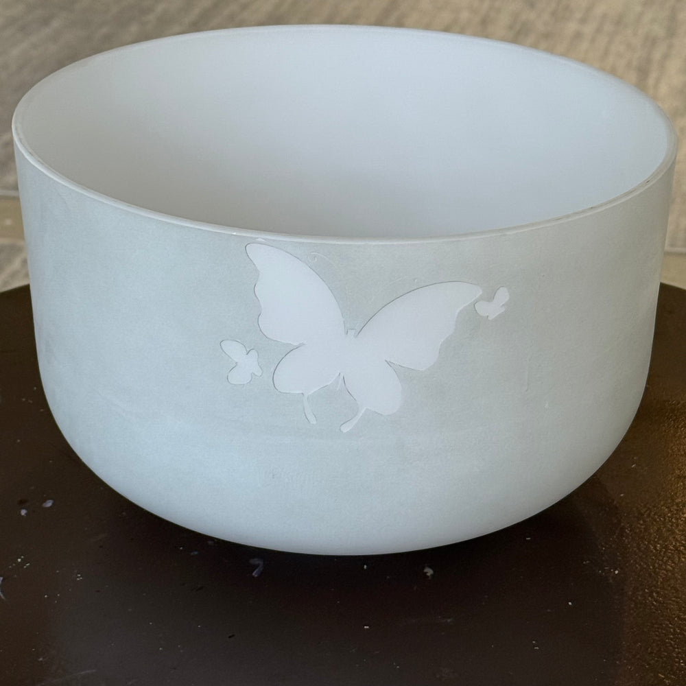 12" A+10 Green Heart Ocean Gold with Etched Butterflies 145763 Crystal Tones®