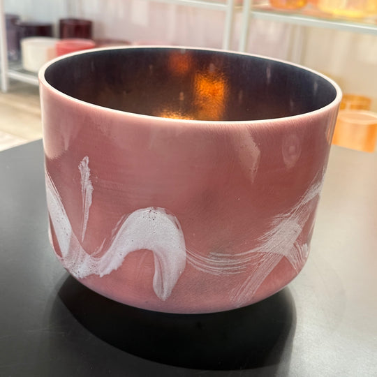 9" C-15 Rhodochrosite, Tibetan Quartz Copper (Inside) 153403 Crystal Tones® Alchemy Crystal Singing Bowl