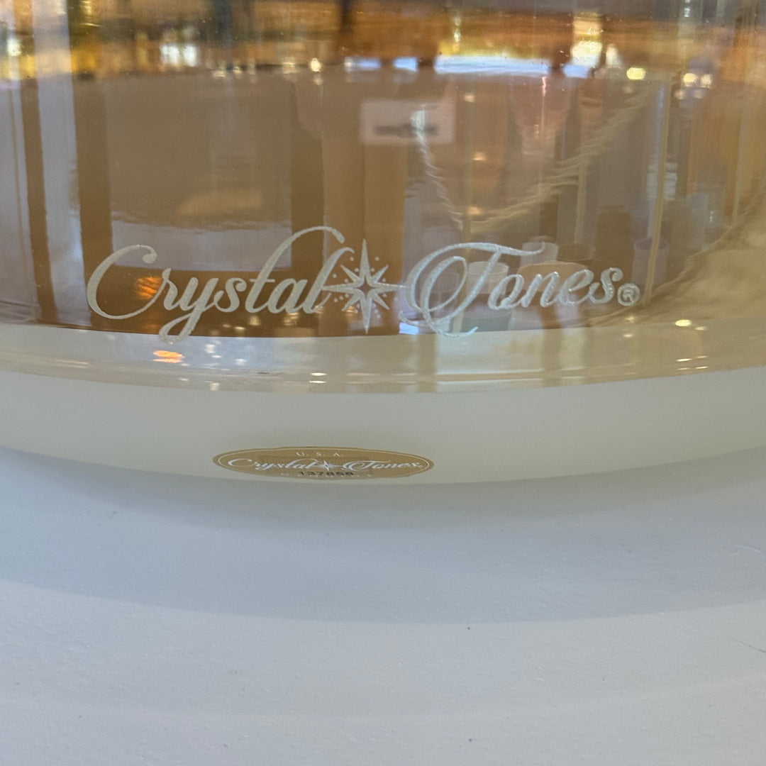 16" A+45 Grandmother, Androgynous Indium (Rim) Intricate Etched Flower of Life 137858 Crystal Tones® Supergrade Crystal Singing Bowl