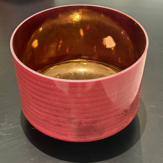 9" C+5 Pink Tourmaline, Tibetan Quartz Copper (Inside), Celestial Rings 159147 Crystal Tones® Alchemy Crystal Singing Bowl