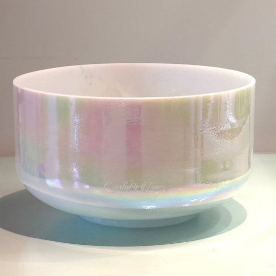 10" D#-35 Mother Of Platinum, Ocean Gold (Base), Mother Of Platinum (Inside) 158126 Crystal Tones® Alchemy Crystal Singing Bowl