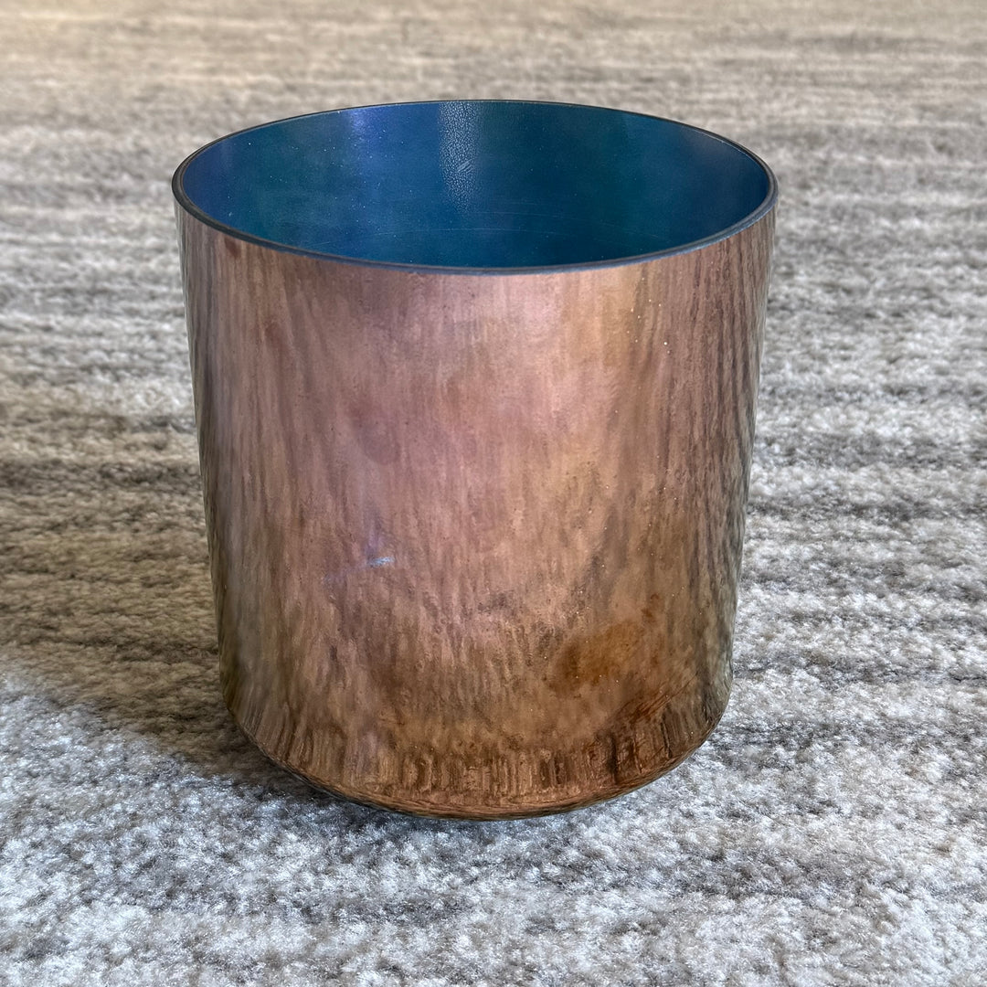 7" E+40 Tibetan Quartz Copper Aura, platinum (inside) Bowl 120705 Crystal Tones®