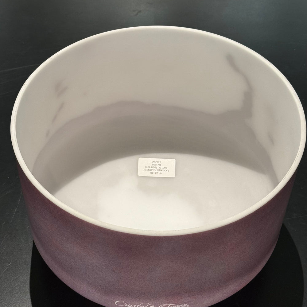9" C#-30 Lavender Sunset Gold, Frosted Inside 156666 Crystal Tones® Alchemy Crystal Singing Bowl