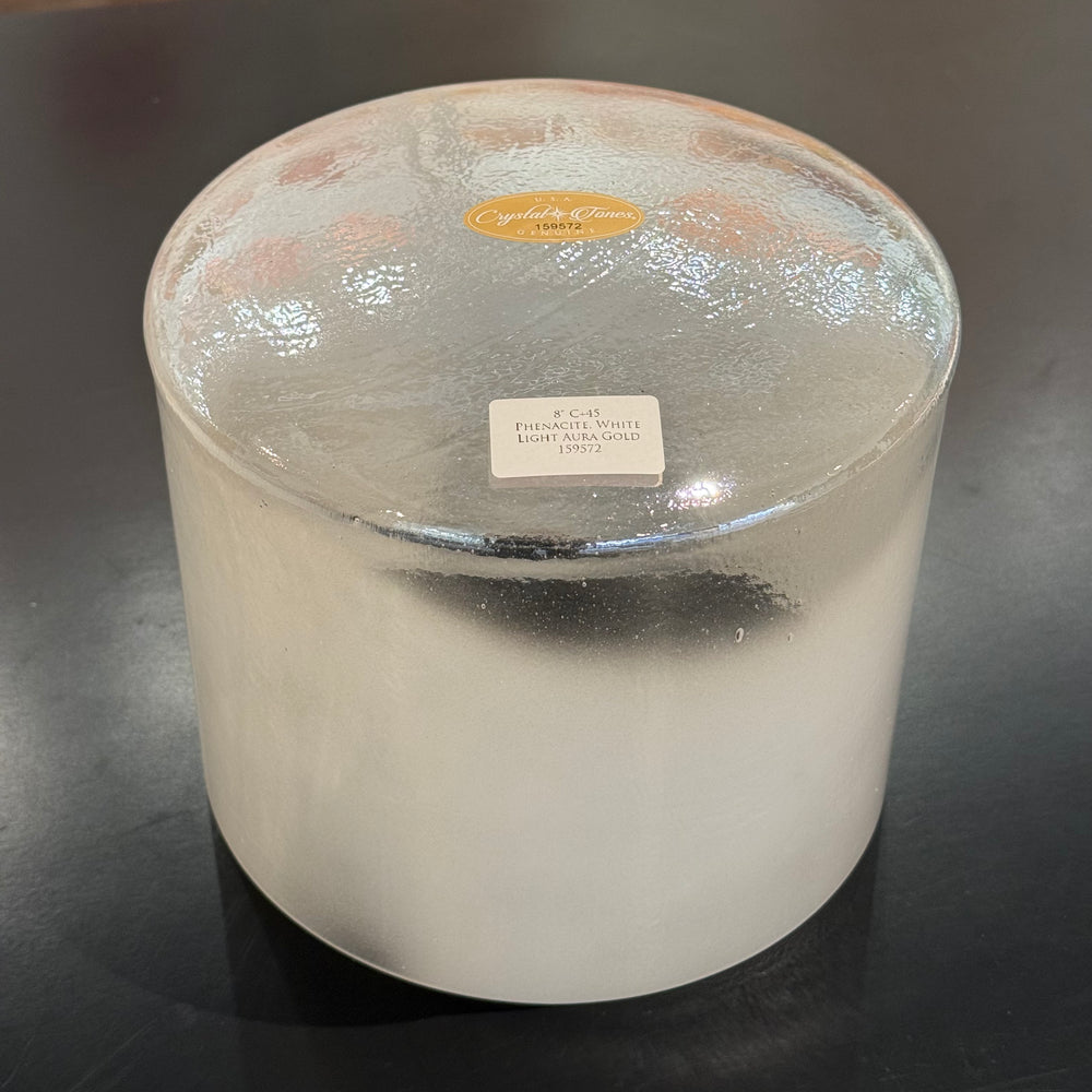 8" C+45 Phenacite, White Light Aura Gold 159572 Crystal Tones® Alchemy Crystal Singing Bowl