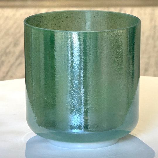 7" G+5 Chrysoprase, White Light Aura Gold, White Light Aura Gold (inside) 109912 Crystal Tones® Alchemy Crystal Singing Bowl