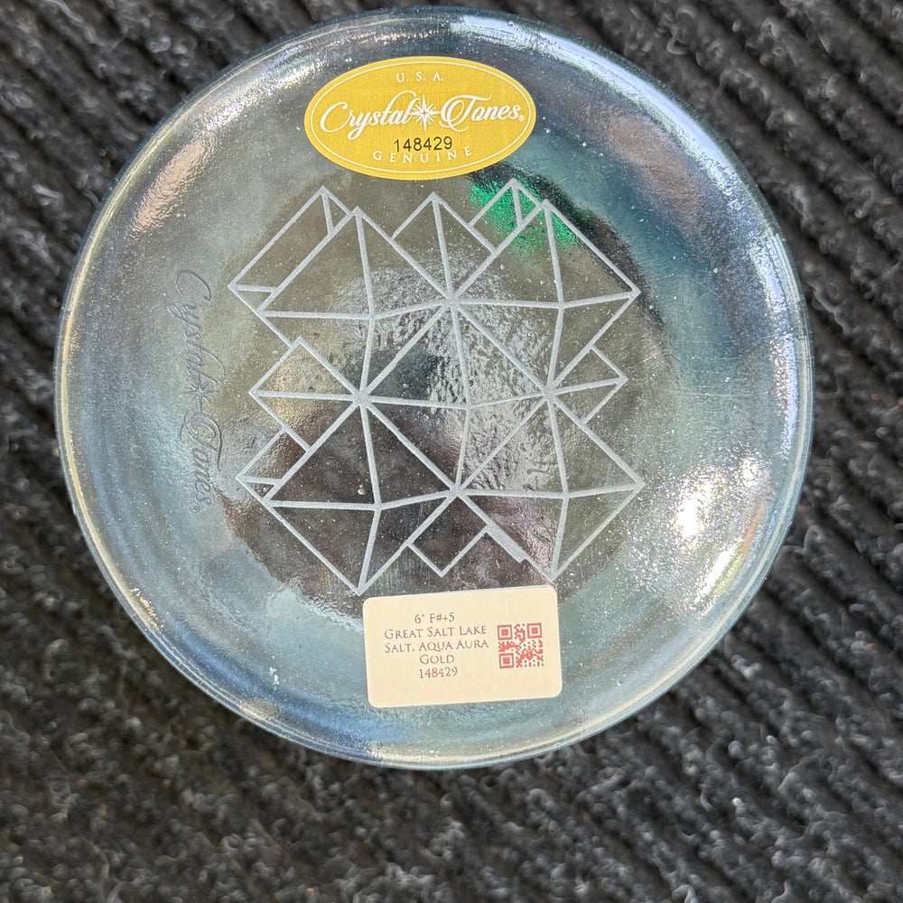 6" F#+5 Great Salt Lake Salt, Aqua Aura Gold 148429 Crystal Tones® Alchemy Crystal Singing Bowl