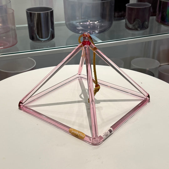 10" F-30 Pink Aura Gold 150869 Crystal Tones® Alchemy Crystal Singing Pyramid