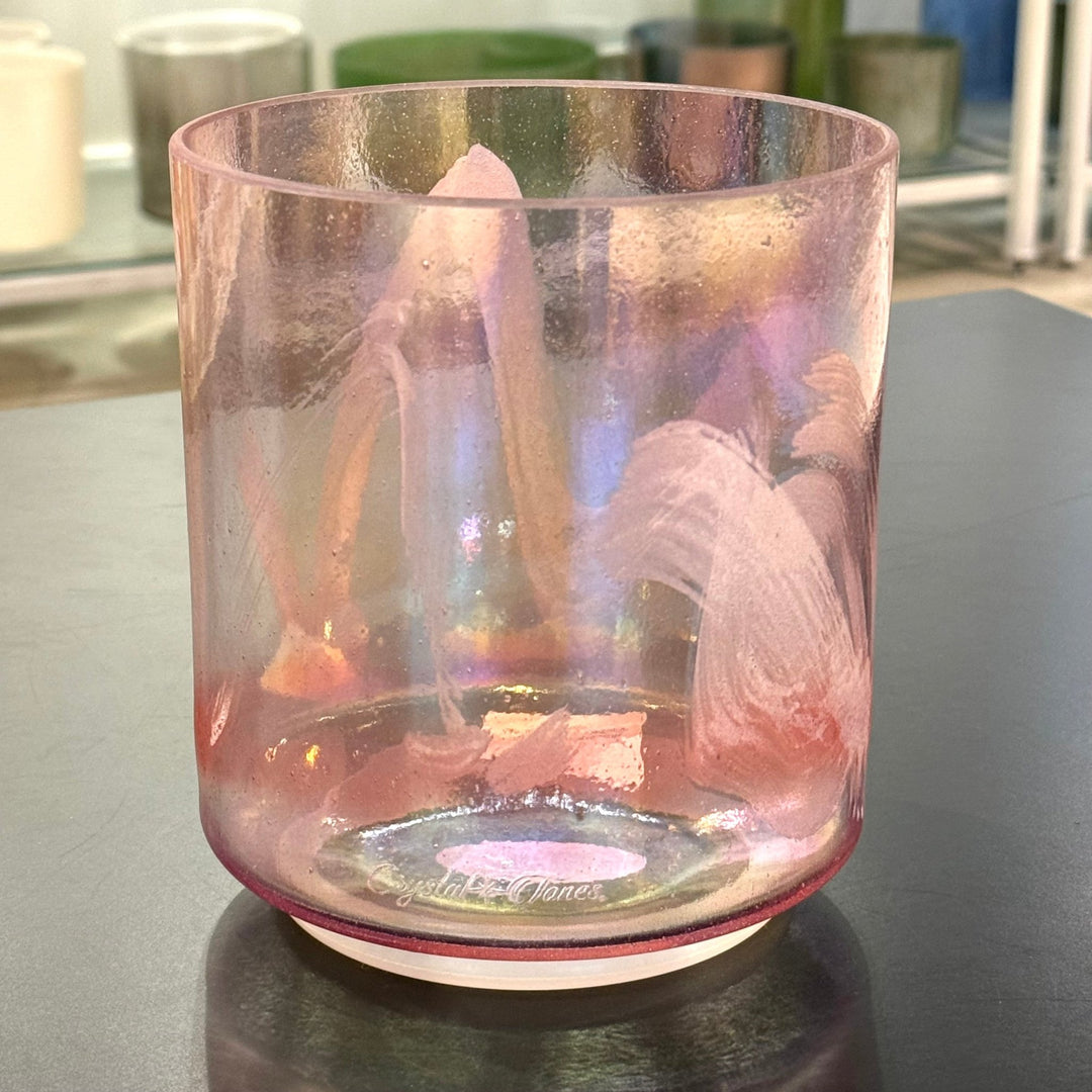 6" A+35 Rhodochrosite, Violet Flame Aura 158065 Crystal Tones® Alchemy Crystal Singing Bowl - Sacred Sound of the Soul