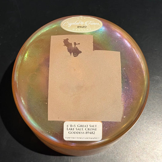 6" B+5 Great Salt Lake Salt, Crone Goddess 89482 Crystal Tones® Alchemy Crystal Singing Bowl - Sacred Sound of the Soul