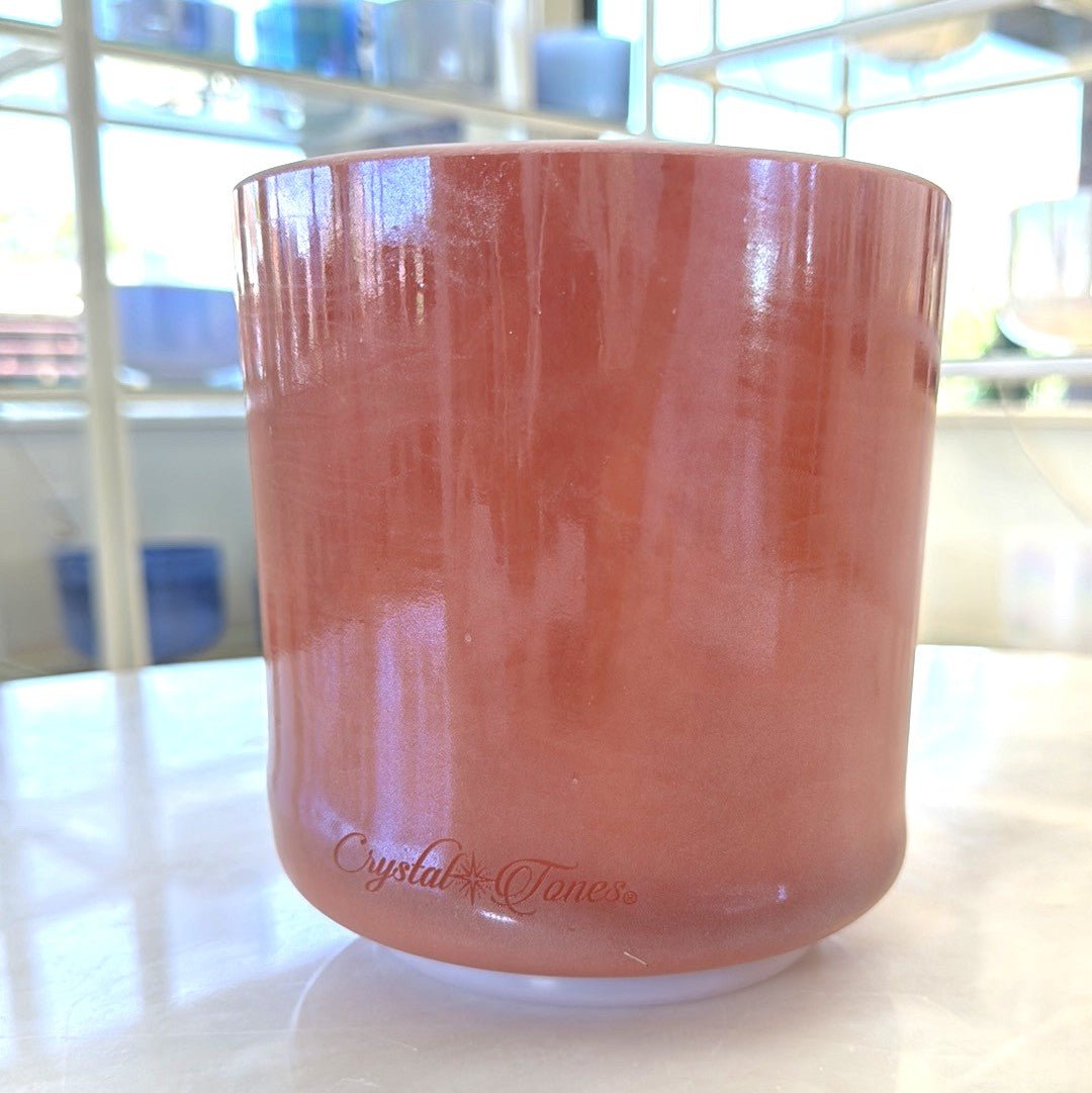 6" C-15 Rhodochrosite, White Light Angel Gold Bowl 132256 Crystal Tones® Alchemy Crystal Singing Bowl - Sacred Sound of the Soul