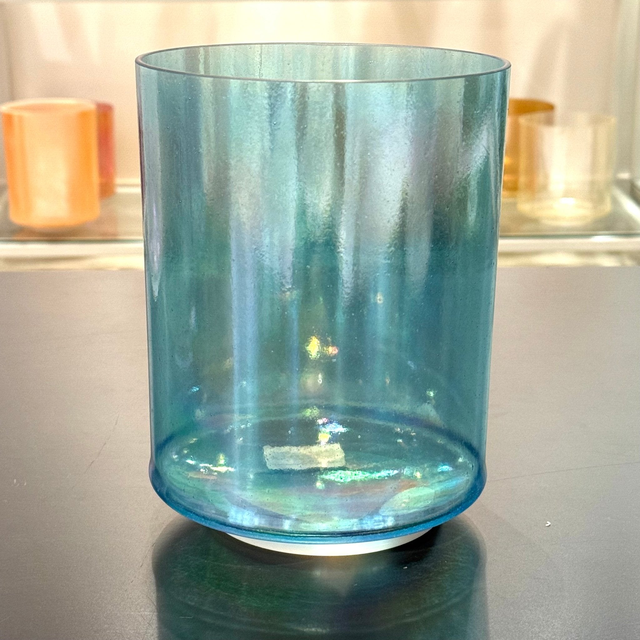 6" F-15 Apophyllite, Aqua Aura Gold, Platinum (Inside) 113440 Crystal Tones® Alchemy Crystal Singing Bowl - Sacred Sound of the Soul