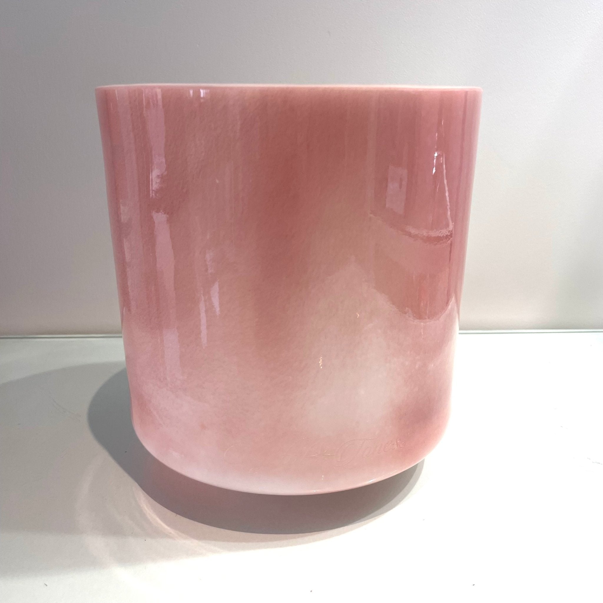 7" B+20 Rose Quartz, White Light Angel Gold Frosted Inside Bowl 130631 Crystal Tones® Alchemy Crystal Singing Bowl - Sacred Sound of the Soul