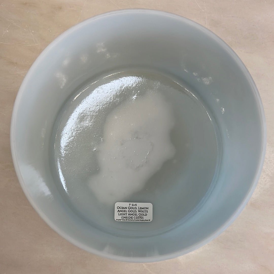 7" G+5 Ocean gold, Lemon Angel Gold, White Light Angel Gold (inside) 110701 Crystal Tones® Alchemy Crystal Singing Bowl - Sacred Sound of the Soul