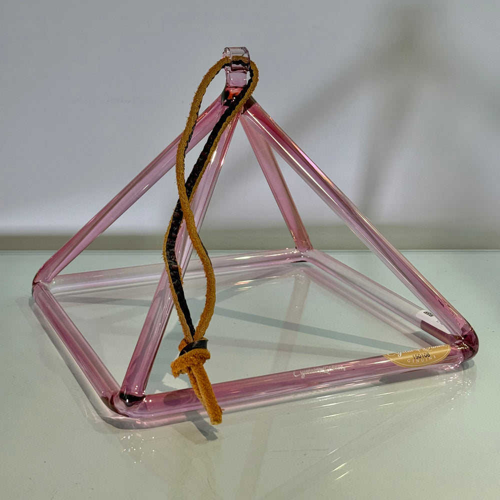 9" D#+25 Pink Aura Gold 150108 Crystal Tones® Alchemy Crystal Singing Pyramid