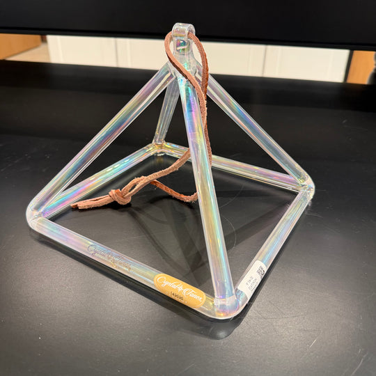 9" F#+20 Platinum 149696 Crystal Tones® Alchemy Crystal Singing Pyramid
