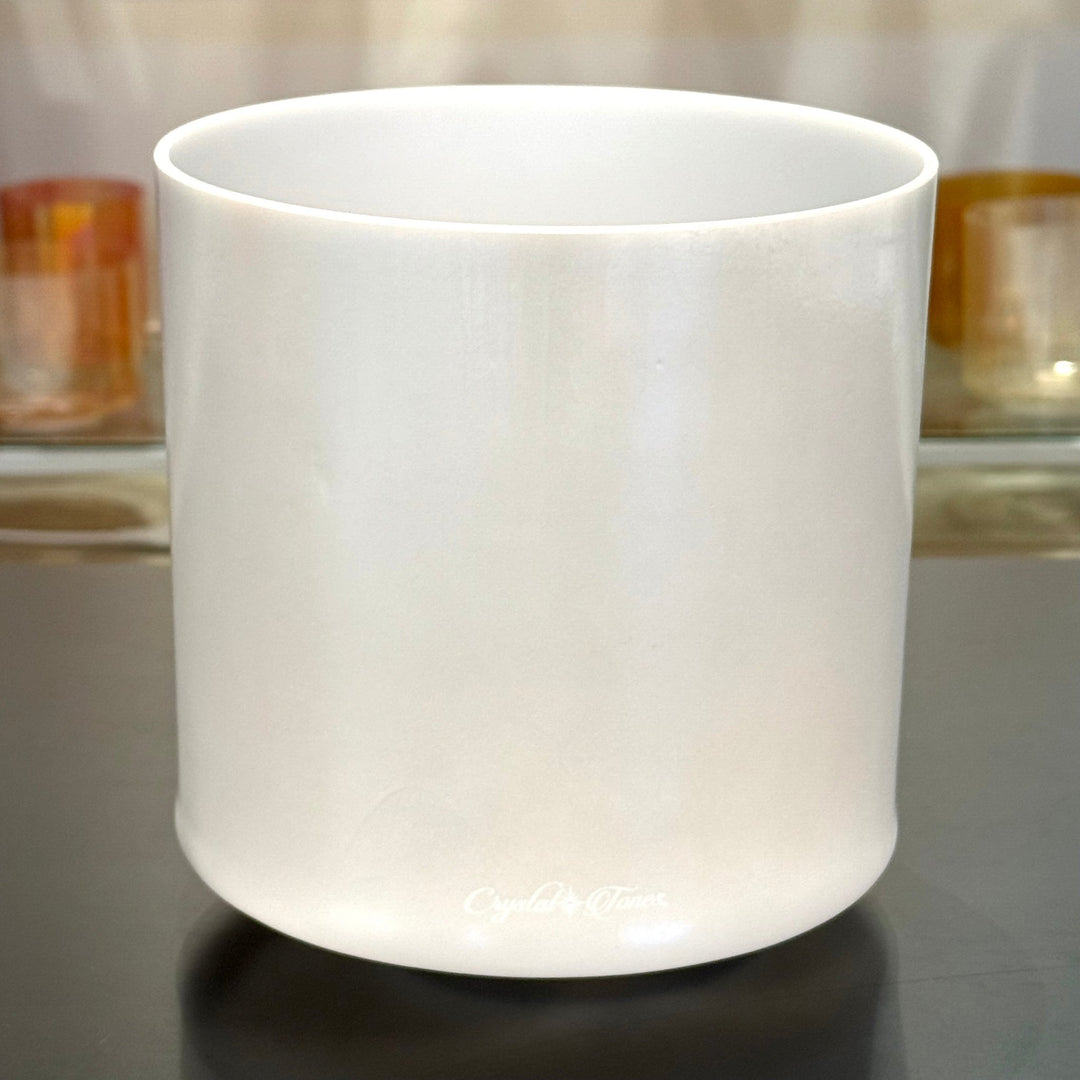 8" C0 White Light Angel Gold 153883 Crystal Tones® Alchemy Crystal Singing Bowl - Sacred Sound of the Soul