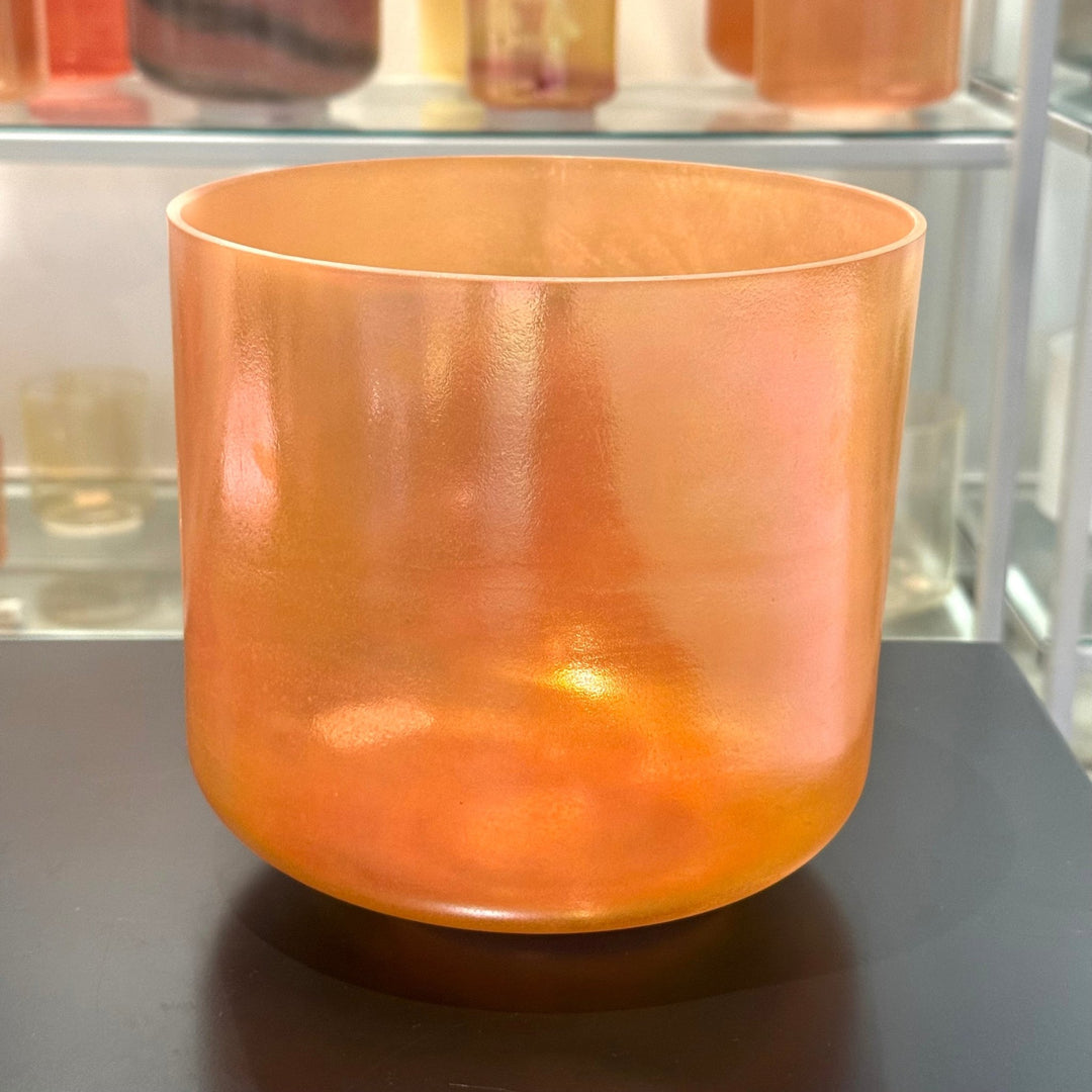 8" C+5 Dead Sea Salt, Crone Goddess, White Light Aura Gold (Inside) Bowl 110432 Crystal Tones® Alchemy Crystal Singing Bowl - Sacred Sound of the Soul