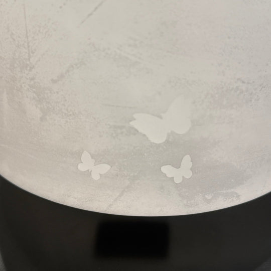 8" D-35 Palladium, Small Etched Butterflies 154923 Crystal Tones® Alchemy Crystal Singing Bowl - Sacred Sound of the Soul