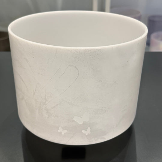 8" D-35 Palladium, Small Etched Butterflies 154923 Crystal Tones® Alchemy Crystal Singing Bowl - Sacred Sound of the Soul