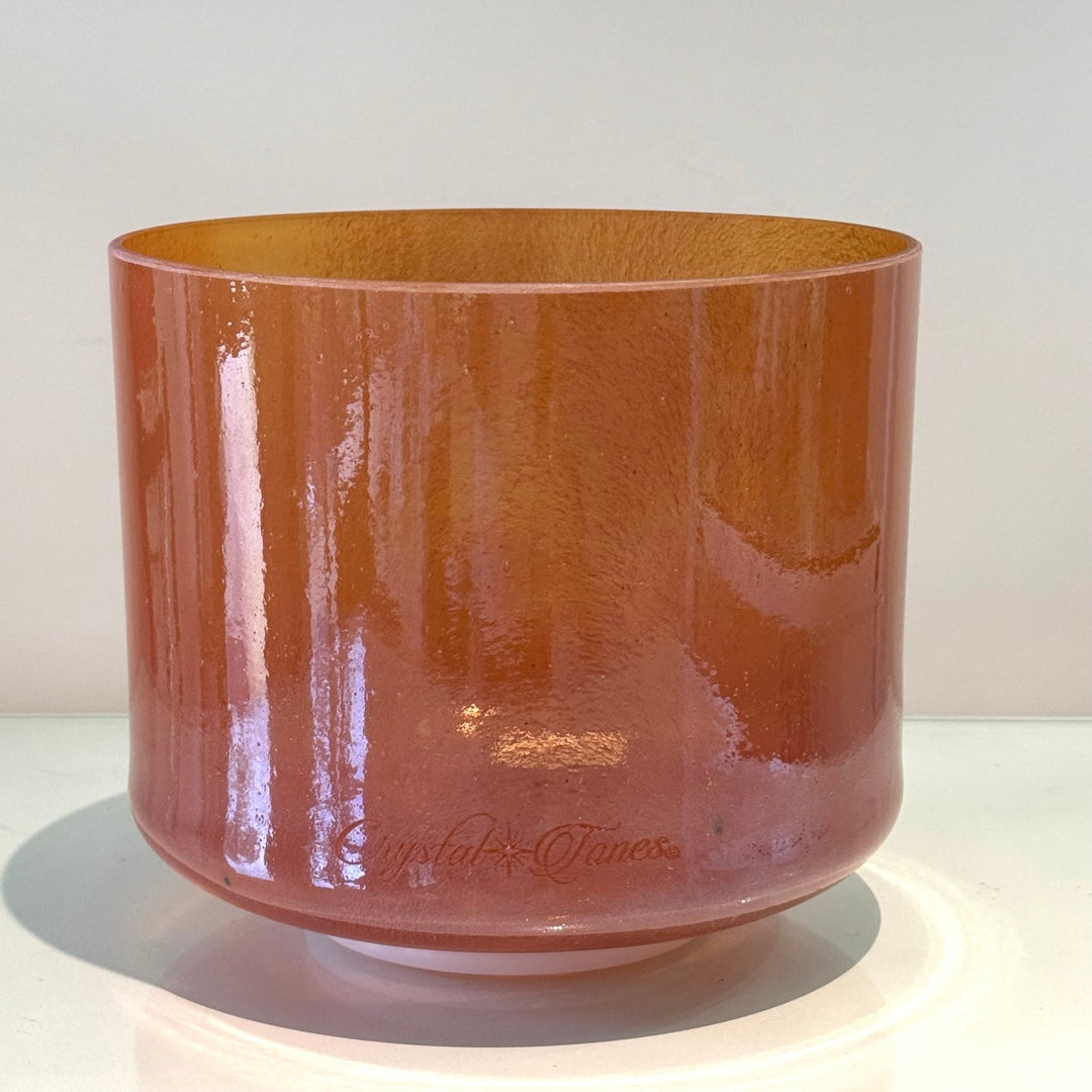 8" D+10 Carnelian, White Light Aura Gold 133483 Crystal Tones® Alchemy Crystal Singing Bowl - Sacred Sound of the Soul