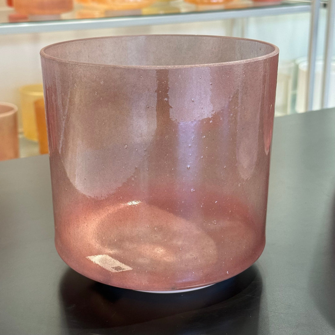 8" E-15 Morganite, White Light Aura Gold 152989 Crystal Tones® Alchemy Crystal Singing Bowl - Sacred Sound of the Soul