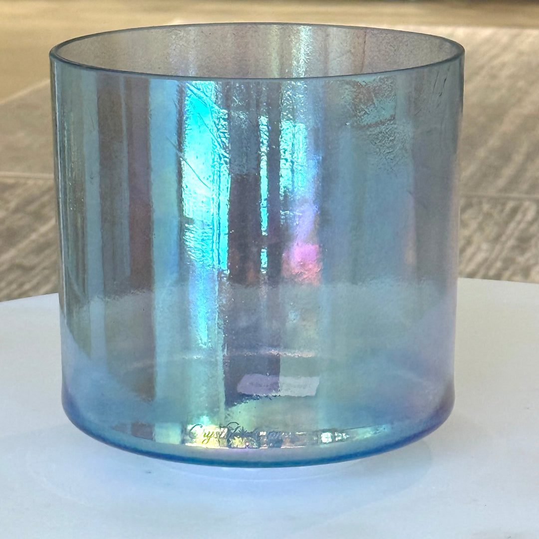 8" E-40 Indigo, Platinum 161482 Crystal Tones® Alchemy Crystal Singing Bowl - Sacred Sound of the Soul