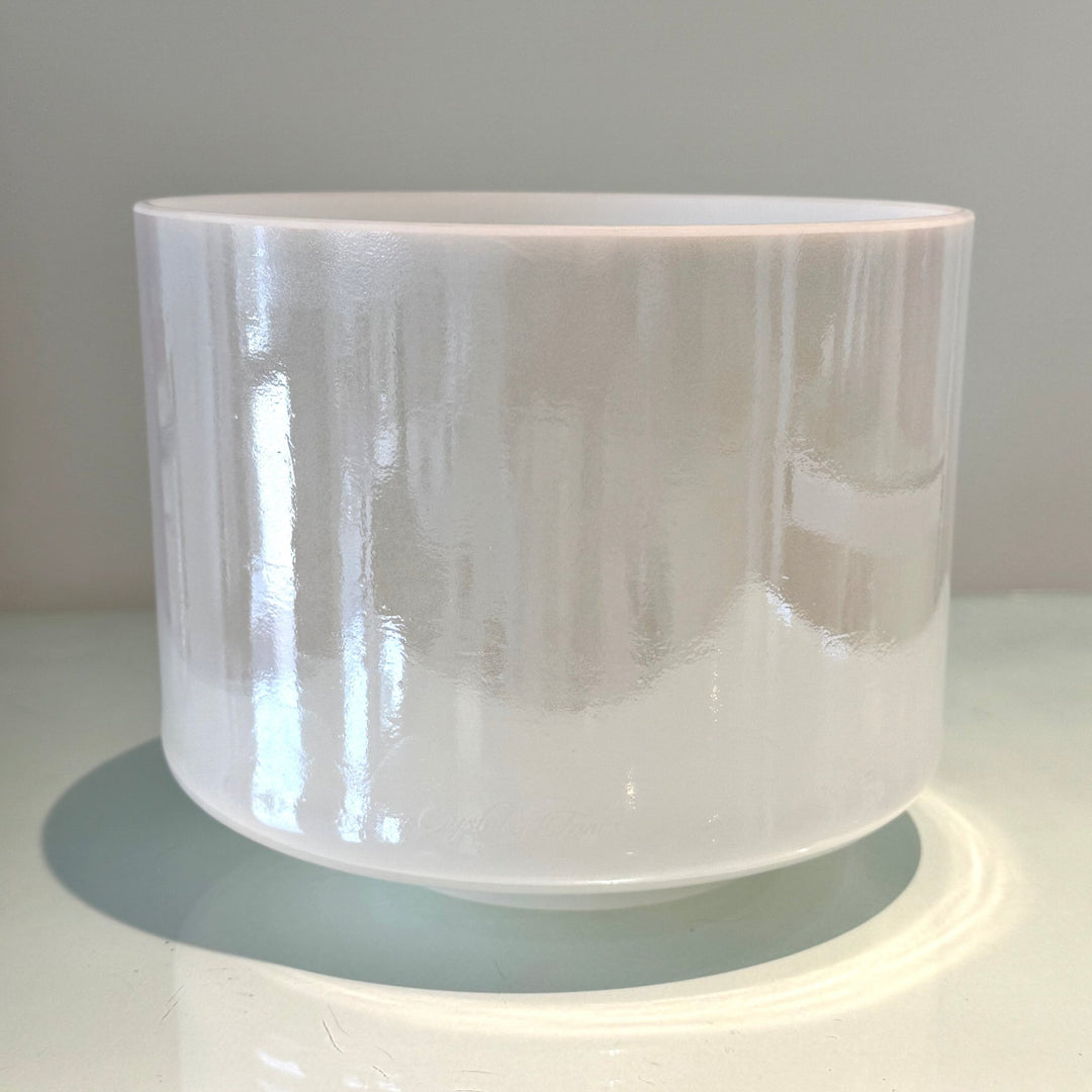 8" F-5 White Light Angel Gold 156909 Crystal Tones® Alchemy Crystal Singing Bowl - Sacred Sound of the Soul