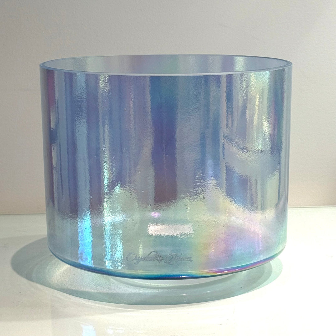 8" F0 Blue Moonstone, Platinum 158564 Crystal Tones® Alchemy Crystal Singing Bowl - Sacred Sound of the Soul