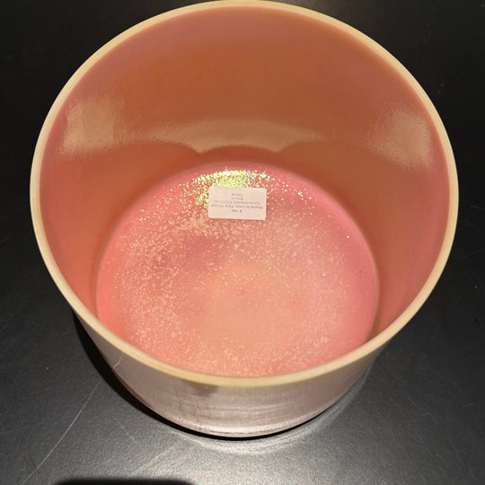 8" F0 Frankincense, Pink Ocean Gold (Inside), Celestial Rings 158308 Crystal Tones® Alchemy Crystal Singing Bowl - Sacred Sound of the Soul