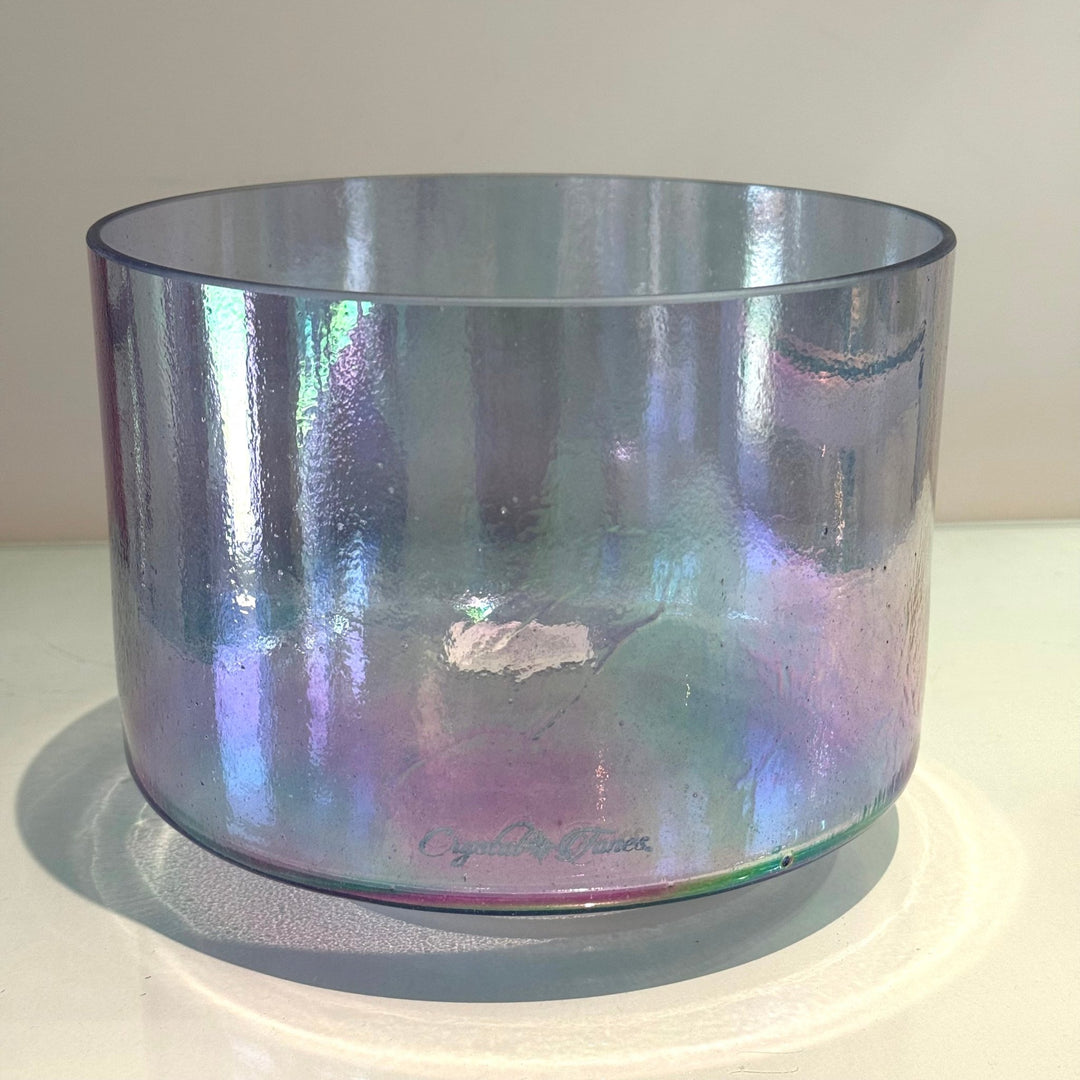 8" F0 Violet Flame Aura, Aqua Aura Gold (Inside) 156678 Crystal Tones® Alchemy Crystal Singing Bowl - Sacred Sound of the Soul