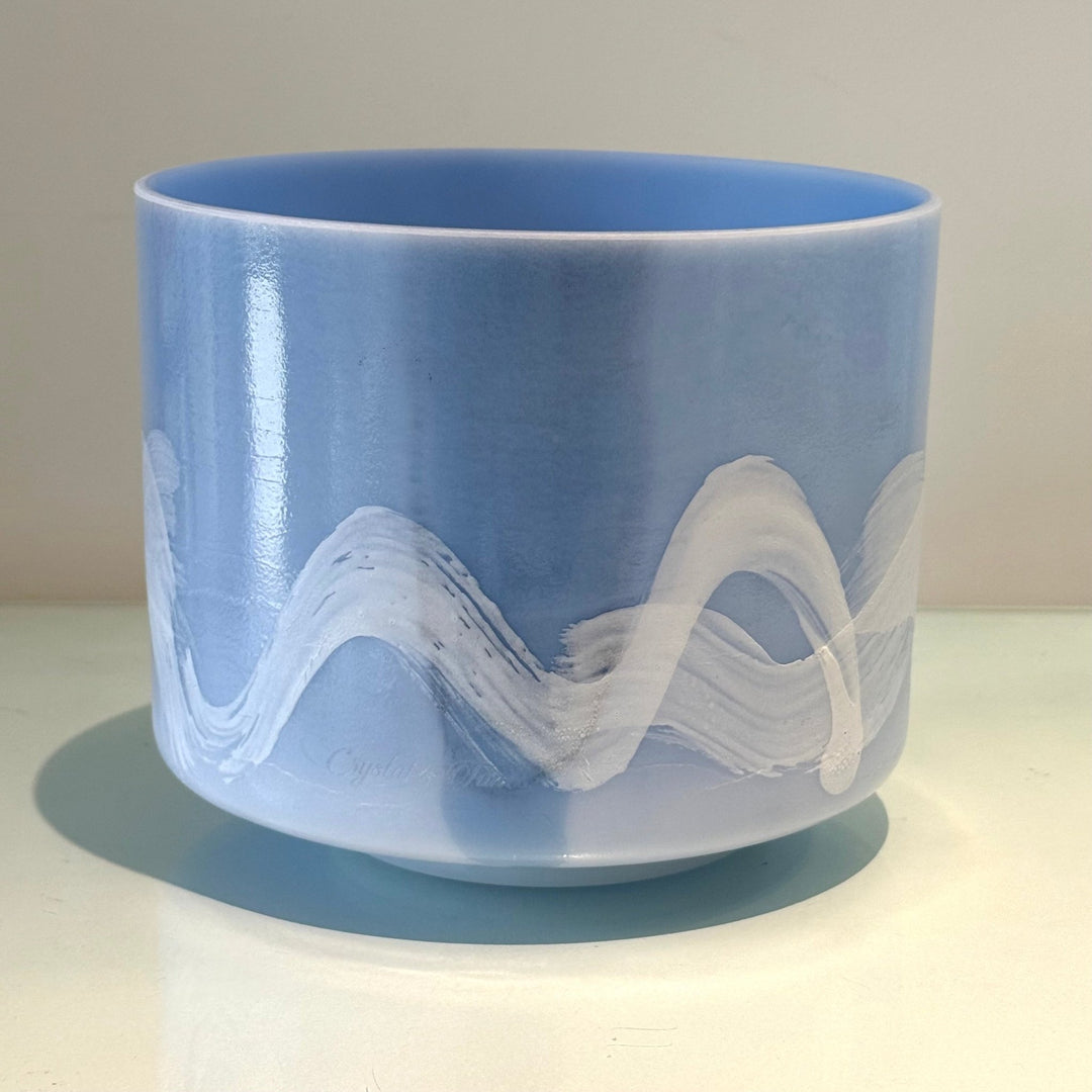 8" G-35 Larimar, White Light Angel Gold, Frosted Inside 157449 Crystal Tones® Alchemy Crystal Singing Bowl - Sacred Sound of the Soul