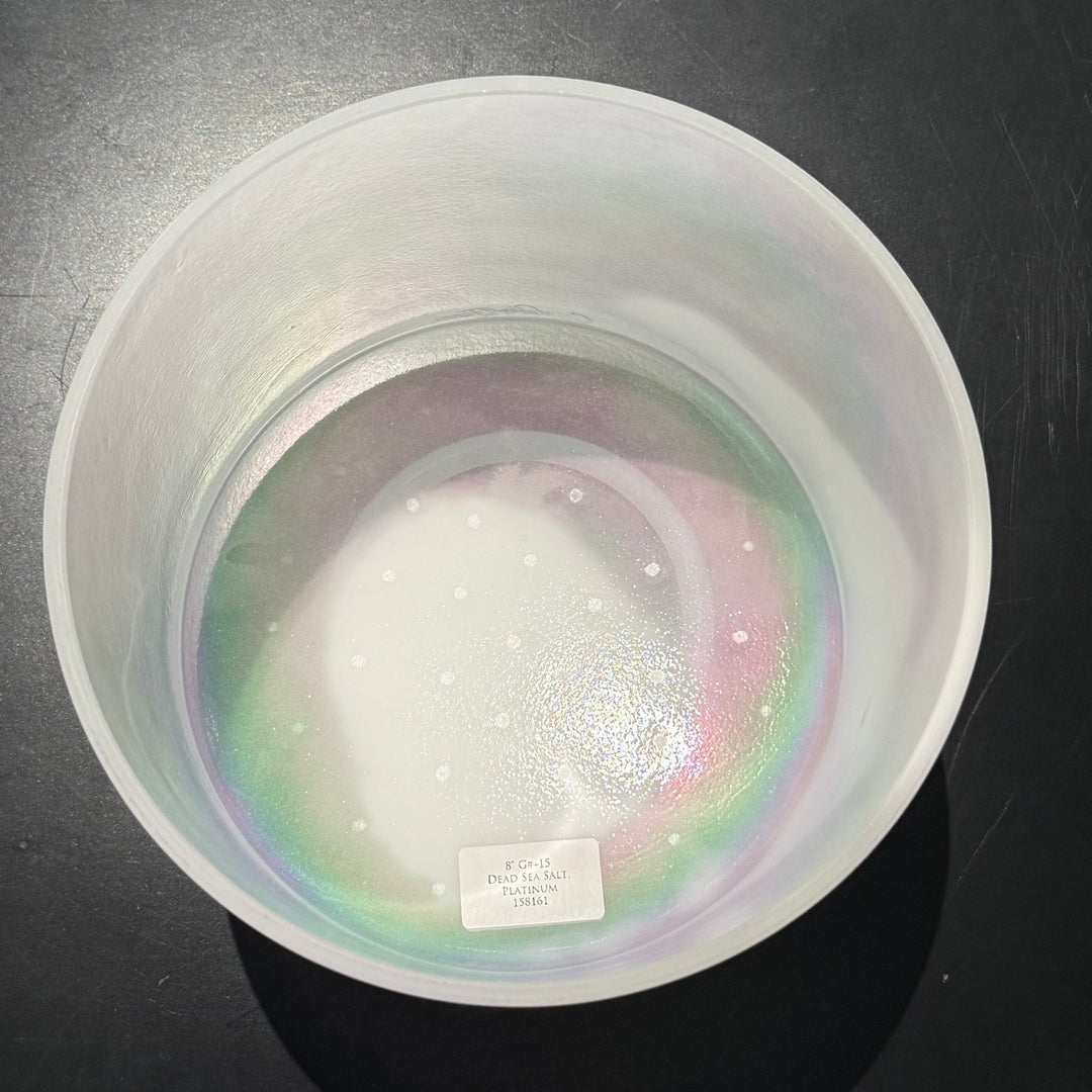 8" G+15 Dead Sea Salt, Platinum 158161 Crystal Tones® Alchemy Crystal Singing Bowl - Sacred Sound of the Soul